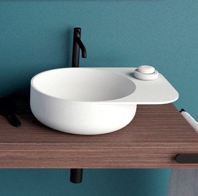 Round Washbasin With Rim by Ideavit