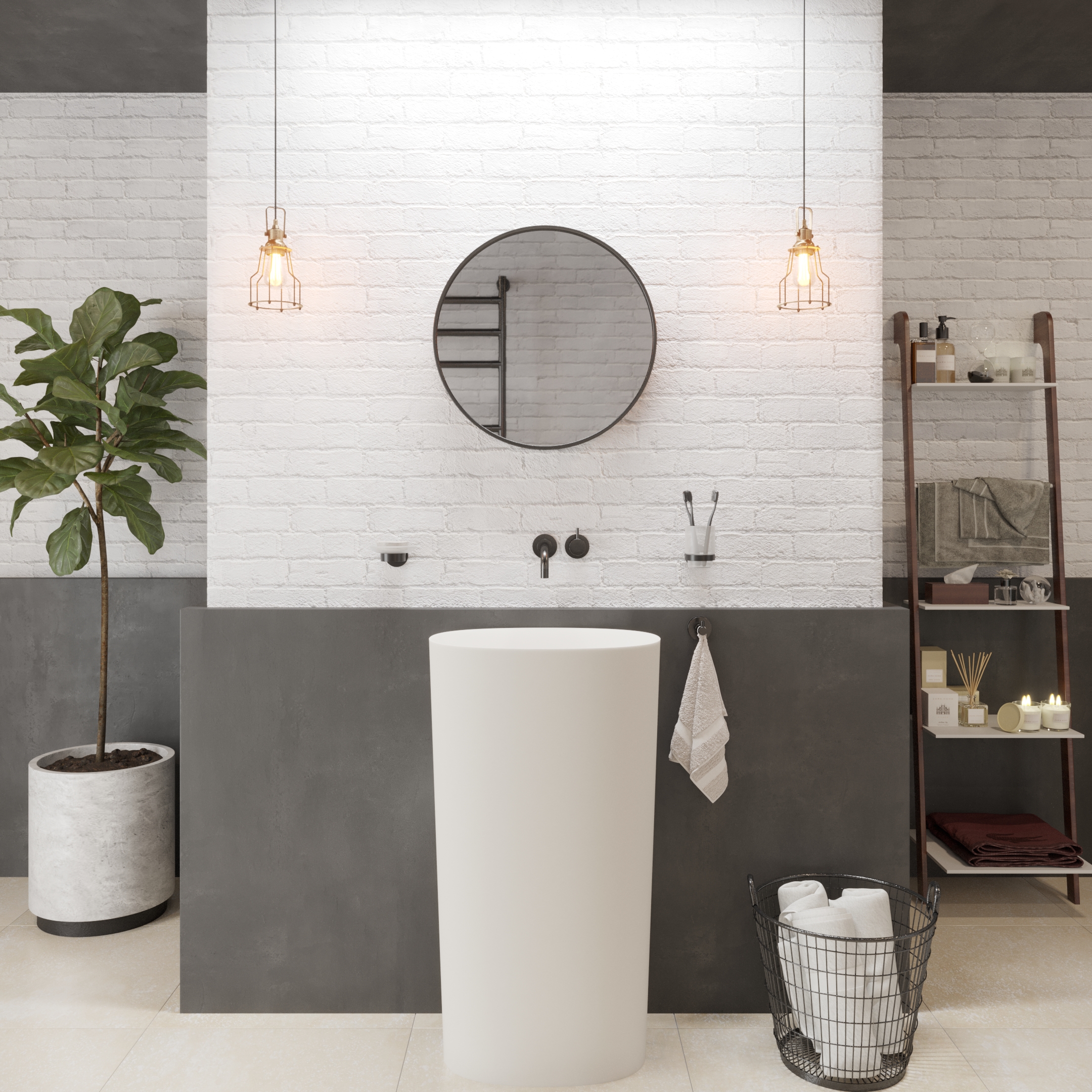 Bathroom Pedestal Sink Design by Ideavit