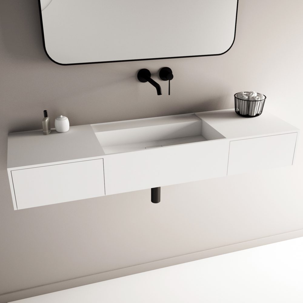 Luxury wall-mount bathroom vanity by Ideavit