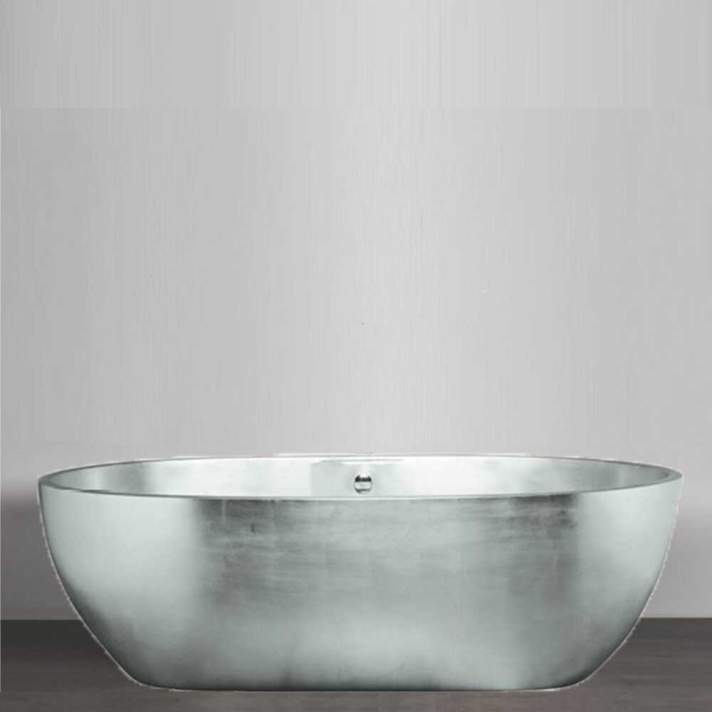 Luxury Silver Leaf Freestanding Bathtub by AquaDesign