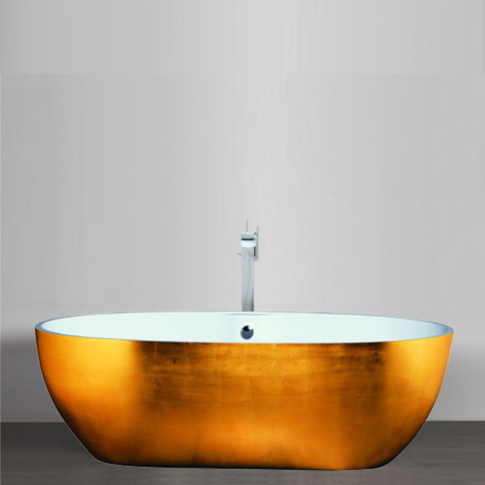 Luxury Yellow Gold Freestanding Bathtub by AquaDesign