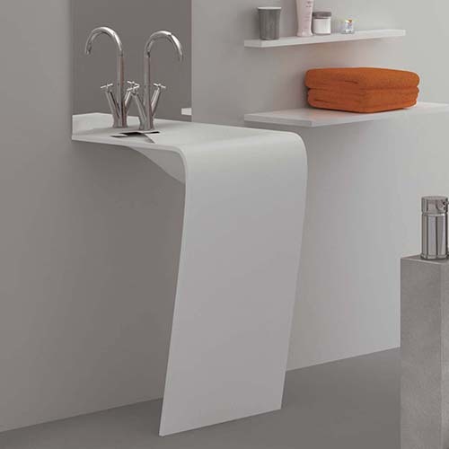 Modern Curved Pedestal Sink