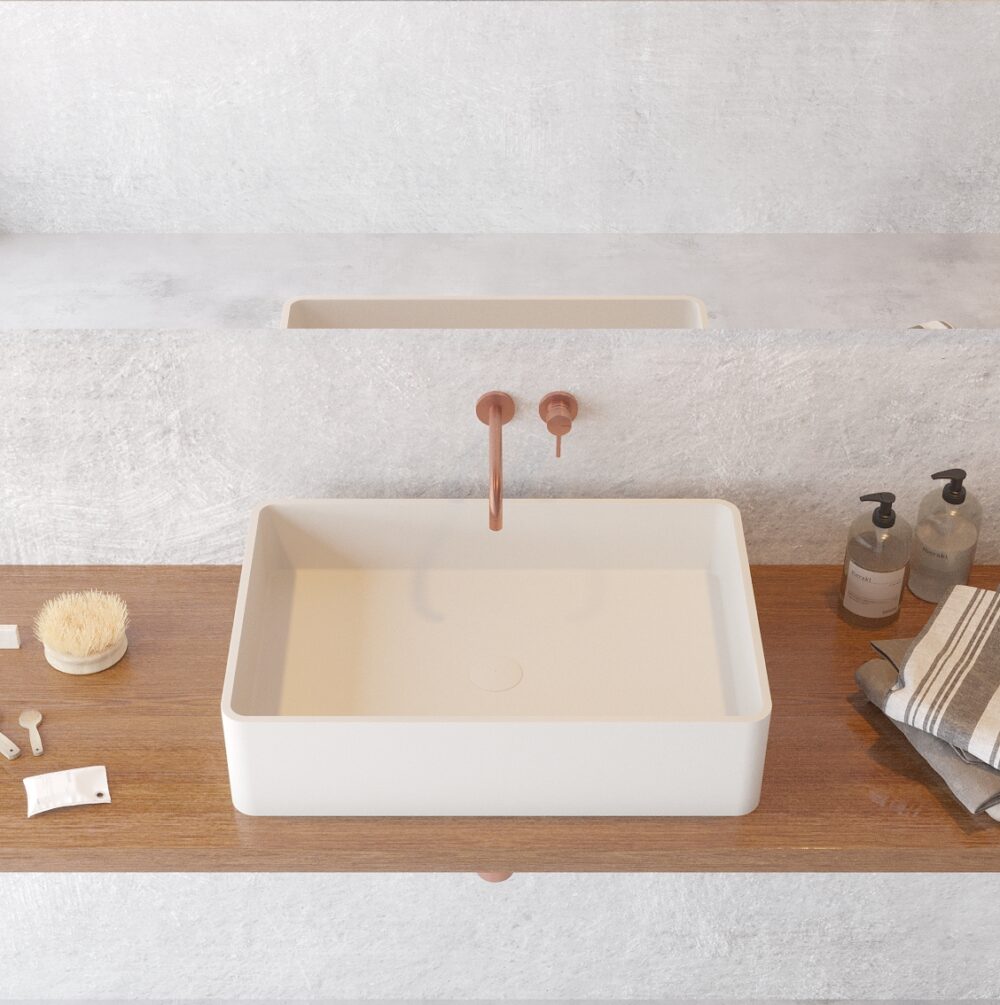 High-End Rectangular Freestanding Washbasin by Ideavit