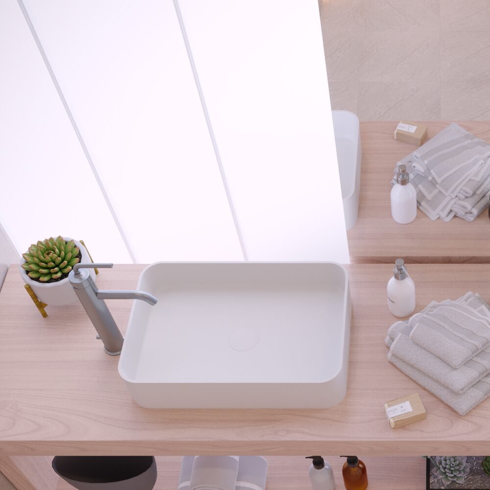 Luxury Rectangular Freestanding Washbasin by Ideavit
