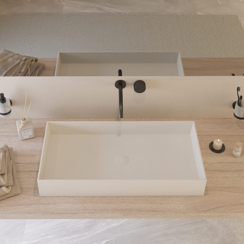 Luxury rectangular freestanding washbasin by Ideavit