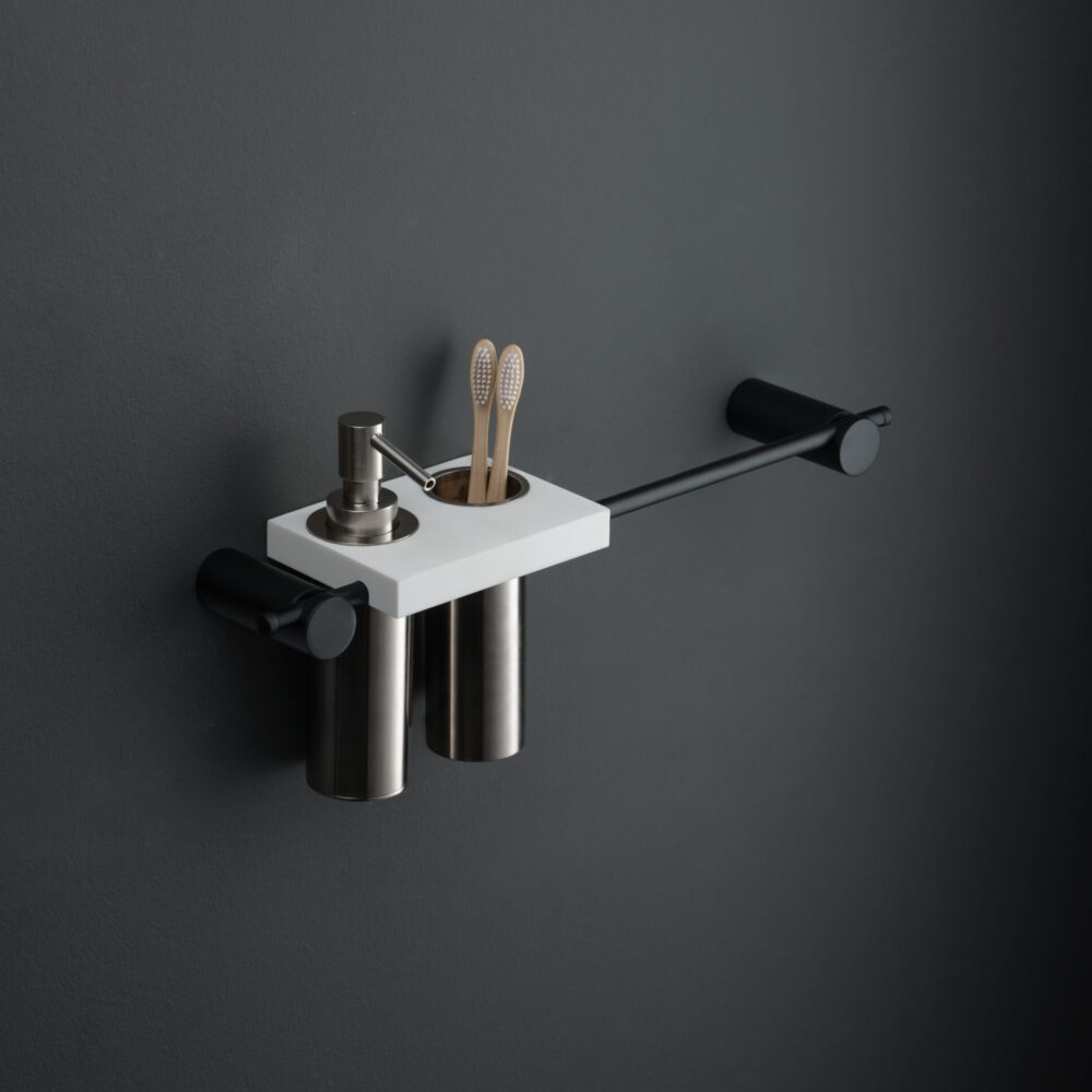 Towel Bar With Soap & Toothbrush Holder by Ritmonio