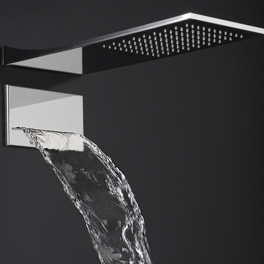 Wall & ceiling mounted shower head with rain head & blade by Rain Therapy