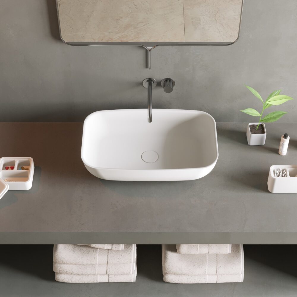 modern rectangular freestanding washbasin