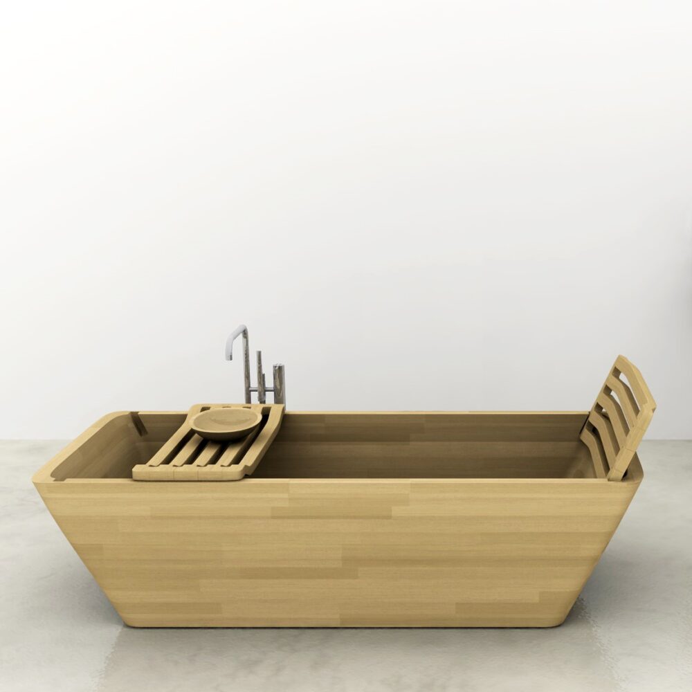 Luxury Rectangular Wooden Bathtub by Image