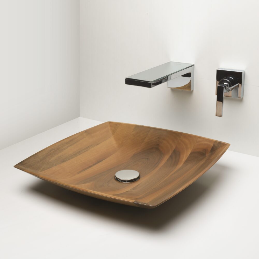 luxury European Rivoli wooden square counter vessel by IMAGE