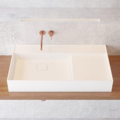 Premium White Rectangular Washbasin With Deck by Ideavit