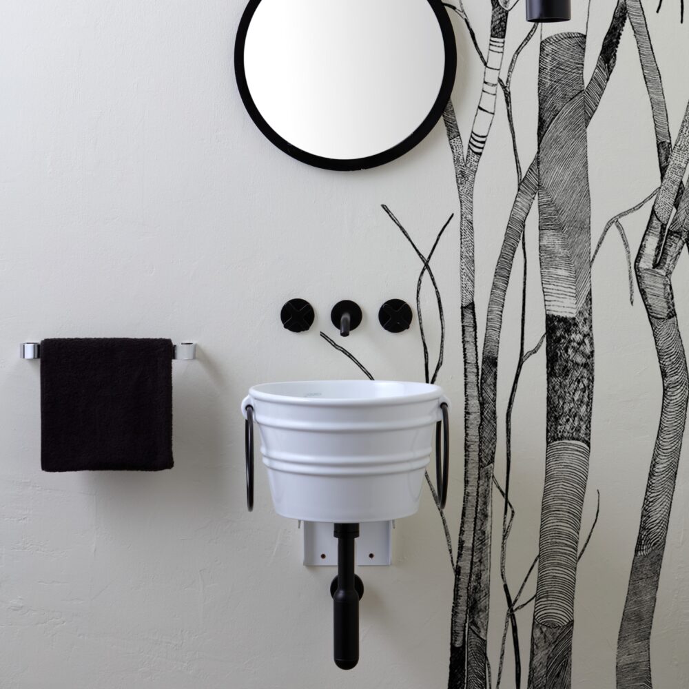 Countertop or wall-hung ceramic washbasin by Horganica