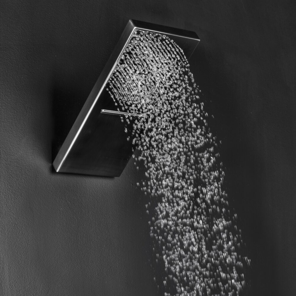 Angled Wall Mounted Rectangular Rainfall Shower Head With Blade Waterfall by Rain Therapy